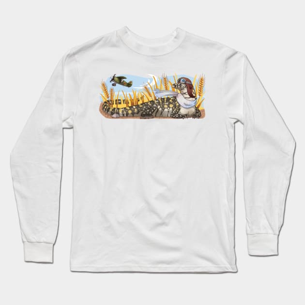 Lizard pilot Long Sleeve T-Shirt by NatureDrawing